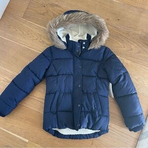 Old Navy Sherpa Lined waterproof jacket.  Girls L 10/12.  New with tags. $60 Val